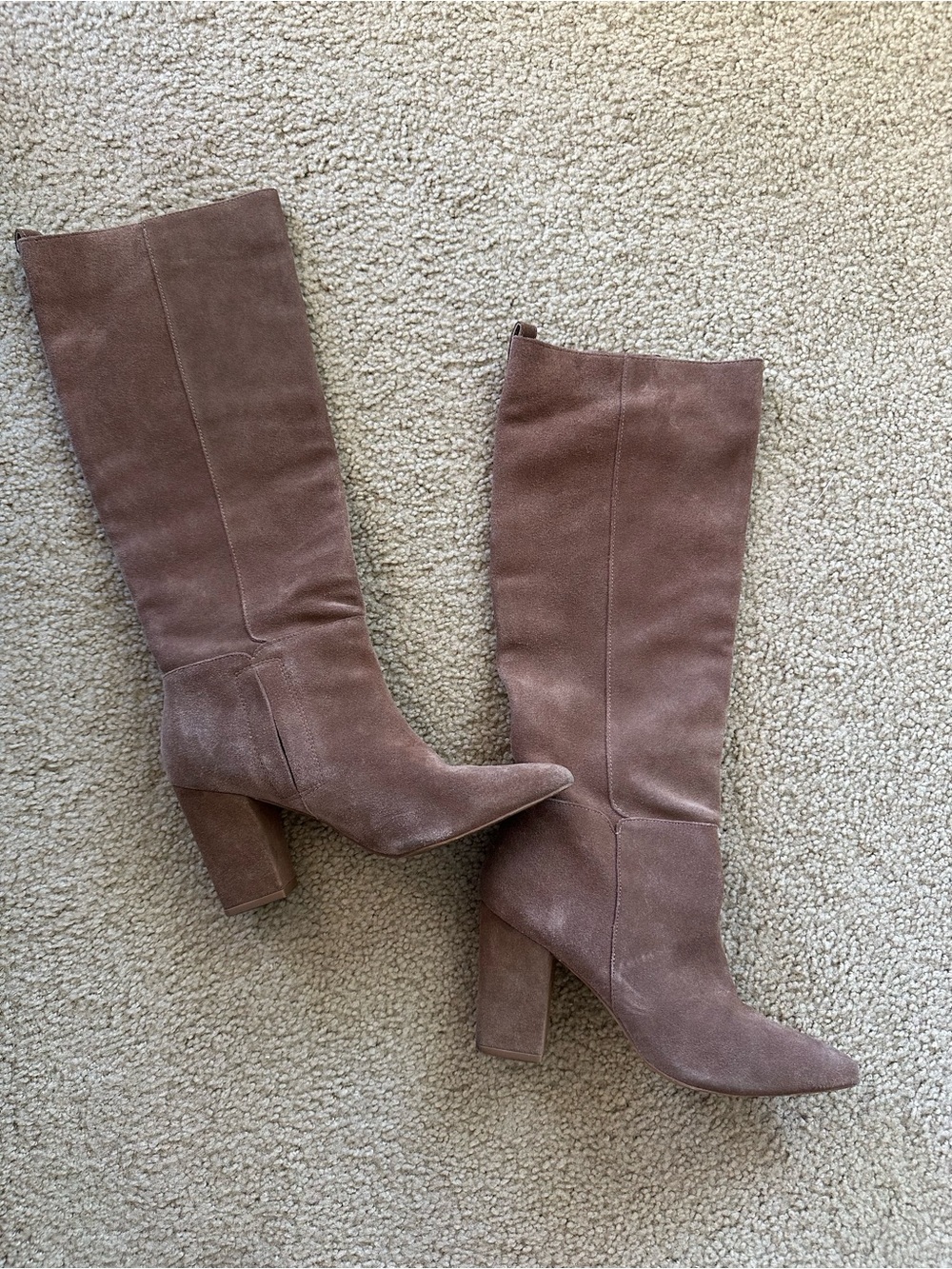 Steve Madden Leather Mauvy Taupe Knee Boots. The Perfect Fall Boot! - Picture 2 of 6